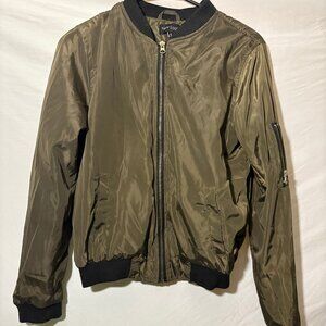 OLIVE GREEN BOMBER JACKET